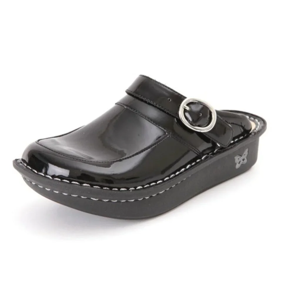Alegria 12 Kids Black Patent Clogs Mules‎ Slides LOU 101 LOUISE Seville